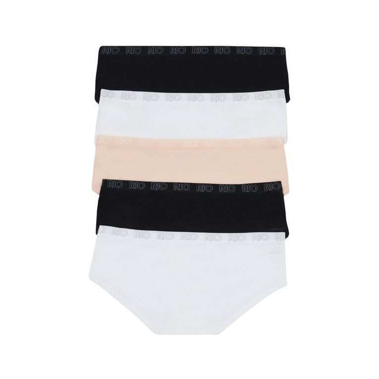 Rio Women's Boyleg Briefs 5 Pack, Multi-Coloured, hi-res