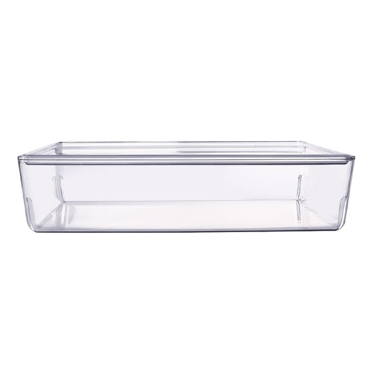 Living & Co Lisse Shallow Lidded Organiser Clear 6L, , hi-res