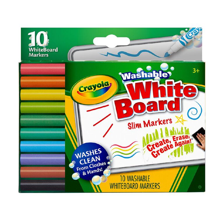 Crayola Whiteboard Washable Slim Markers, , hi-res