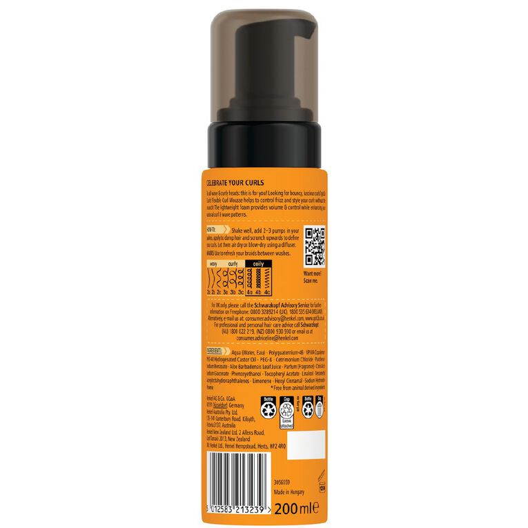 Schwarzkopf Got2b Curlz Flexible Curl Mousse 200ml, , hi-res
