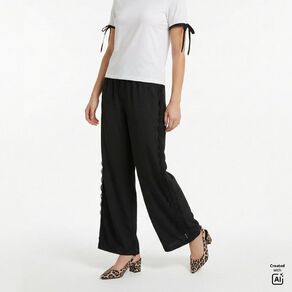 H&H Women's Event Satin Pants with Lace