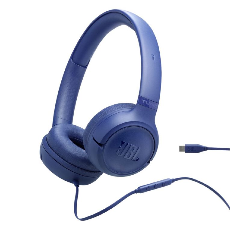 JBL JBL Tune 530 Wired USB-C On-Ear Headphones - Blue, , hi-res