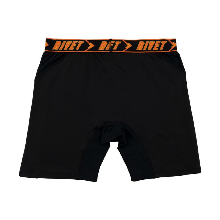 Rivet Men's Aero Mesh Trunks, Black/Orange, hi-res