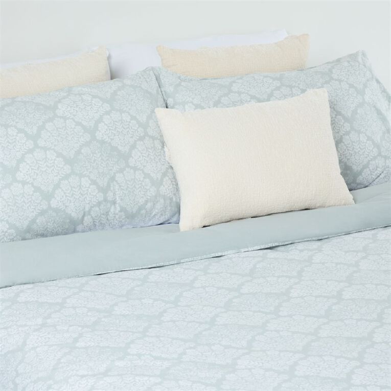 Living & Co Duvet Cover Set Cotton Santorini Blue King, , hi-res