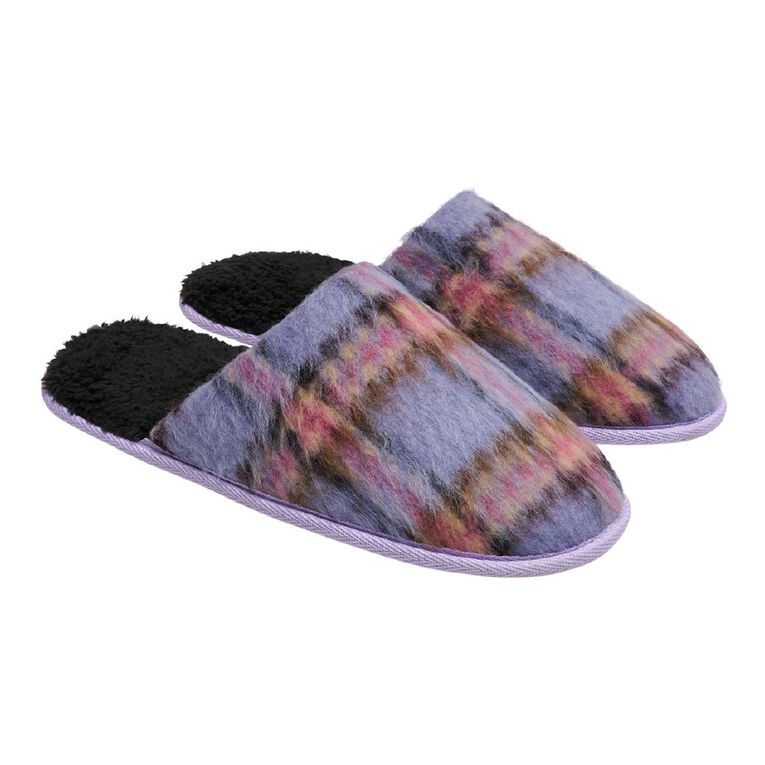 H&H Women's Caroline Scuff Slippers, Purple, hi-res