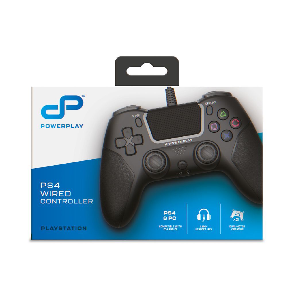 PowerPlay PS4 Wired Controller Black | The Warehouse