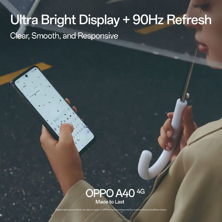 OPPO A40 4G with One NZ Prepay Sim Black, , hi-res