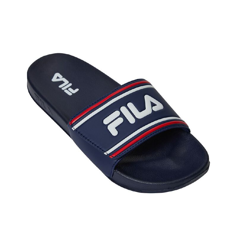 Fila Men's Adjustable Slides, Navy/Red, hi-res
