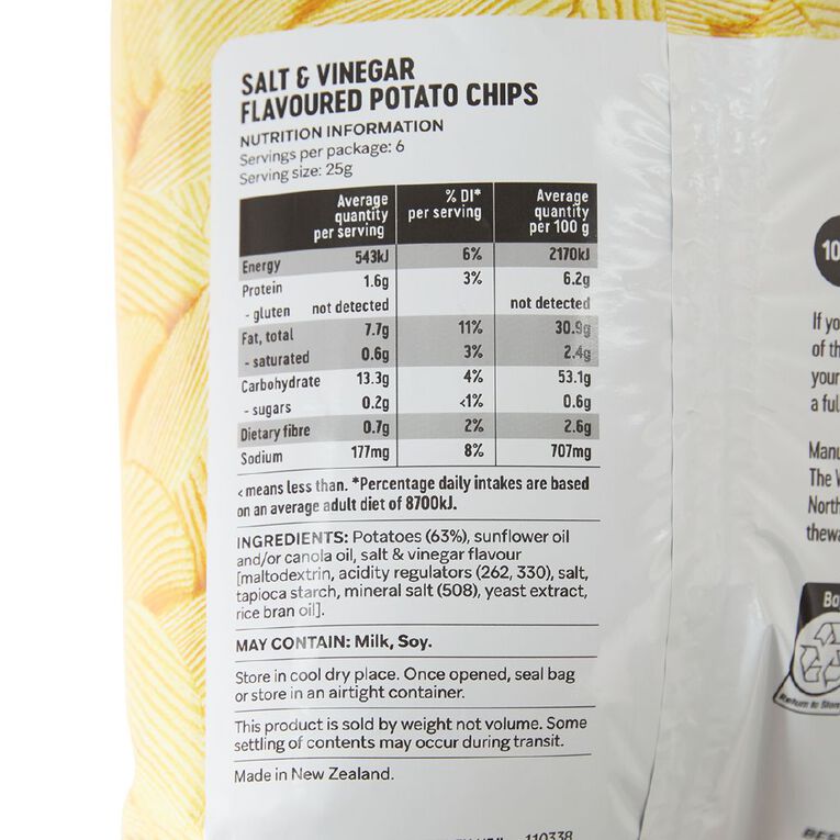 Market Kitchen Chips Salt & Vinegar 150g, , hi-res