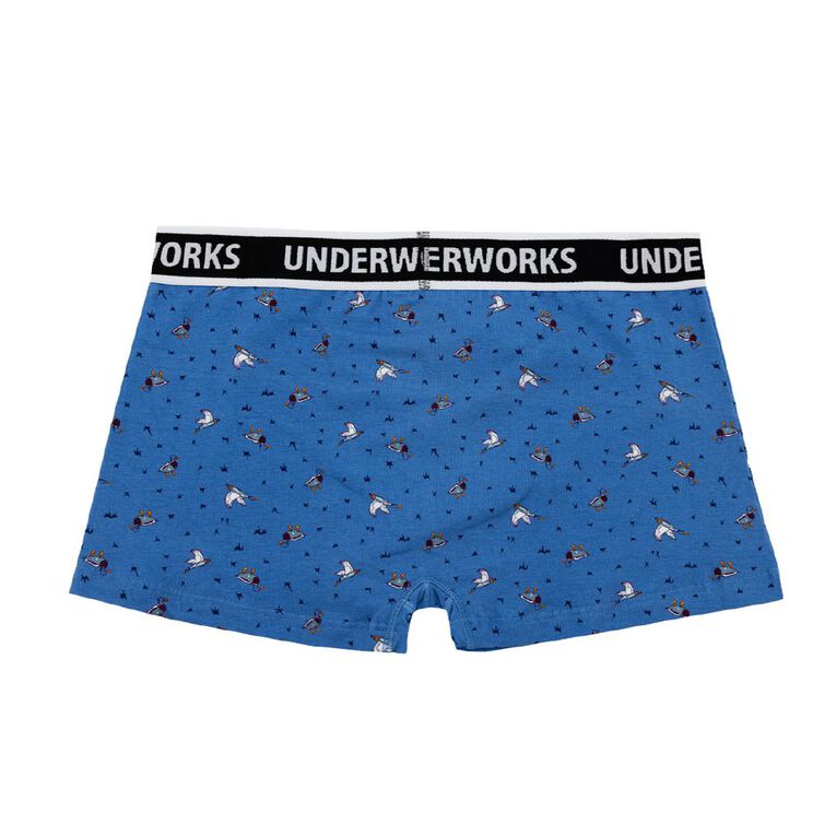 Underworks Men's Fly Front Trunks 3 Pack, Blue/Navy, hi-res
