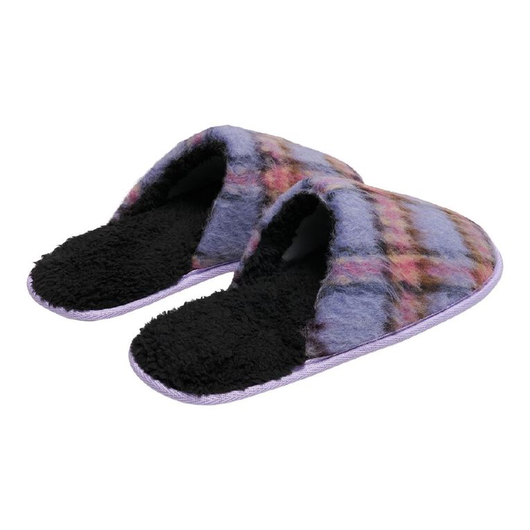 H&H Women's Caroline Scuff Slippers, Purple, hi-res