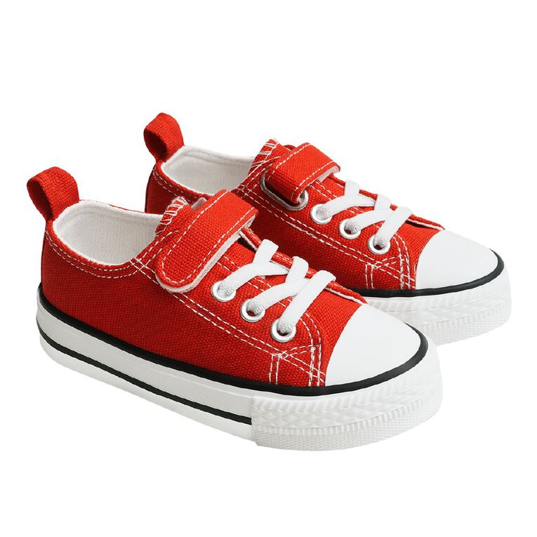 Young Original Junior Kids' Jude Canvas Low Top Sneakers, Red, hi-res