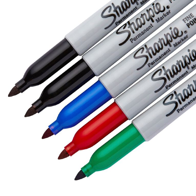 Sharpie Permanent Marker Fine Assorted Colours Assorted 5 Pack, , hi-res