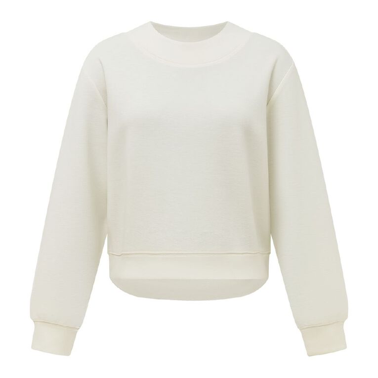 Active Intent Women's Scuba Crew Sweat, Cream, hi-res