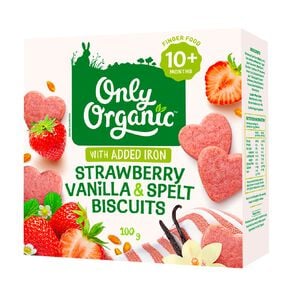 Only Organic Strawberry Vanilla Spelt Biscuits 100g