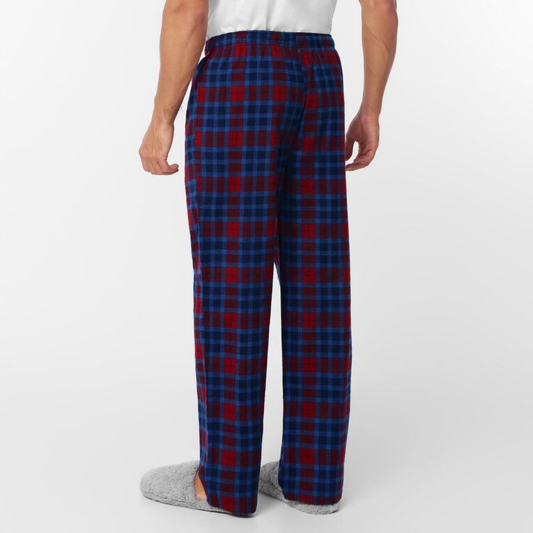 H&H Men's Flanelette Pyjama Pants, Red Dark, hi-res