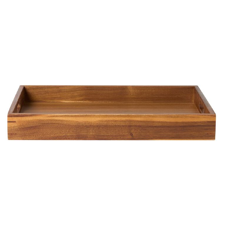 Living & Co Acacia Rectangular Tray Natural 46cm, , hi-res
