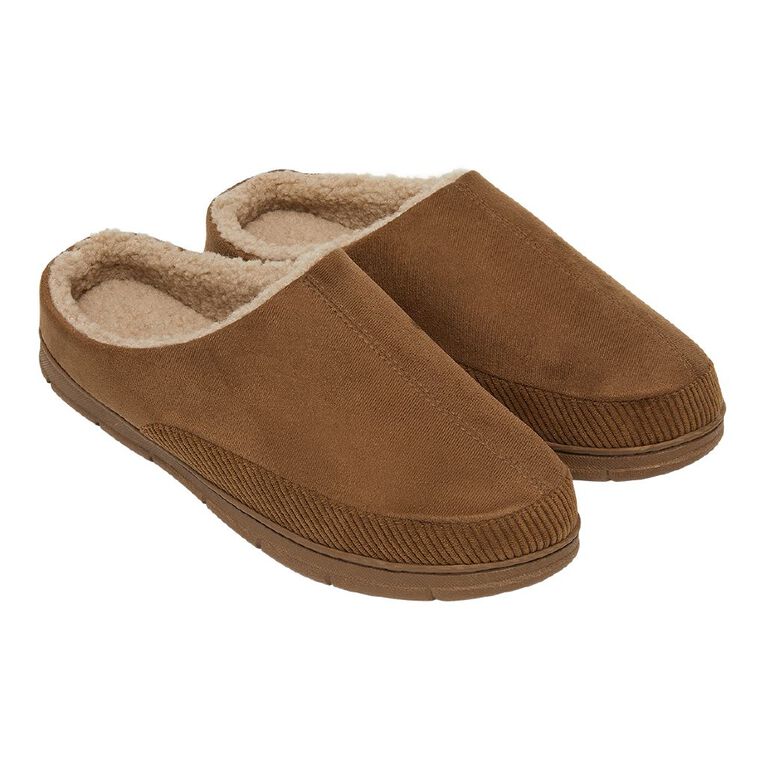 H&H Men's Dawson Scuff Slippers, Tan, hi-res