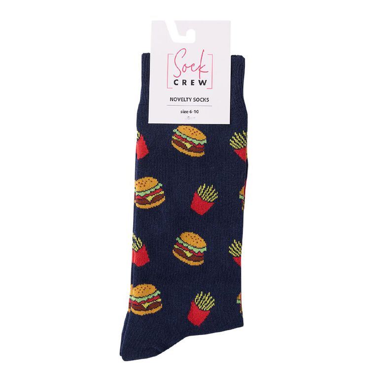 Sock Crew Novelty Crew Socks 1 Pack, Navy, hi-res
