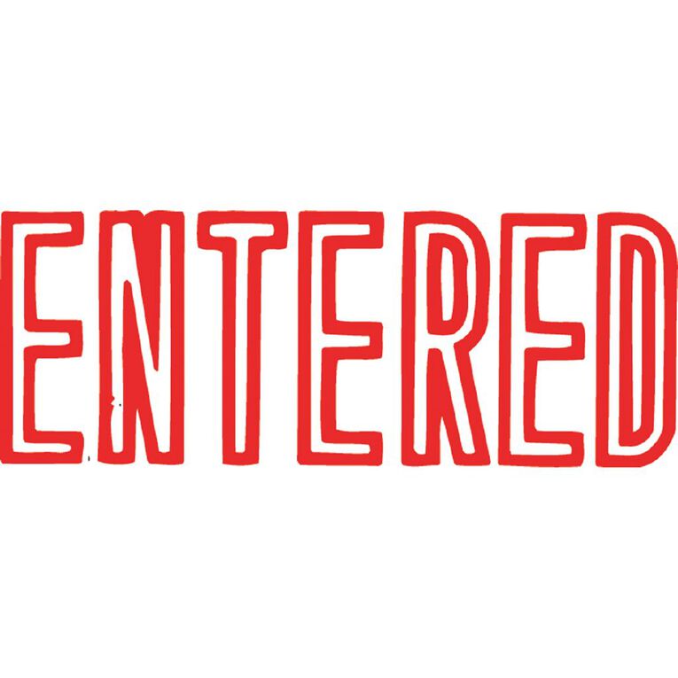 Xstamper Stamp Entered Red Mid, , hi-res