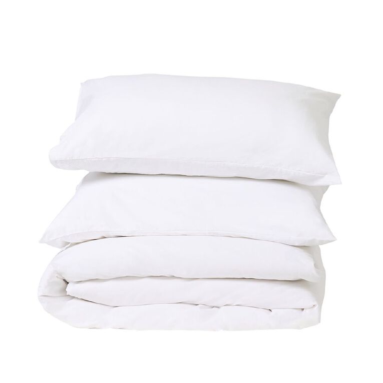 Living & Co Duvet Cover Set Washed Cotton White Queen, , hi-res