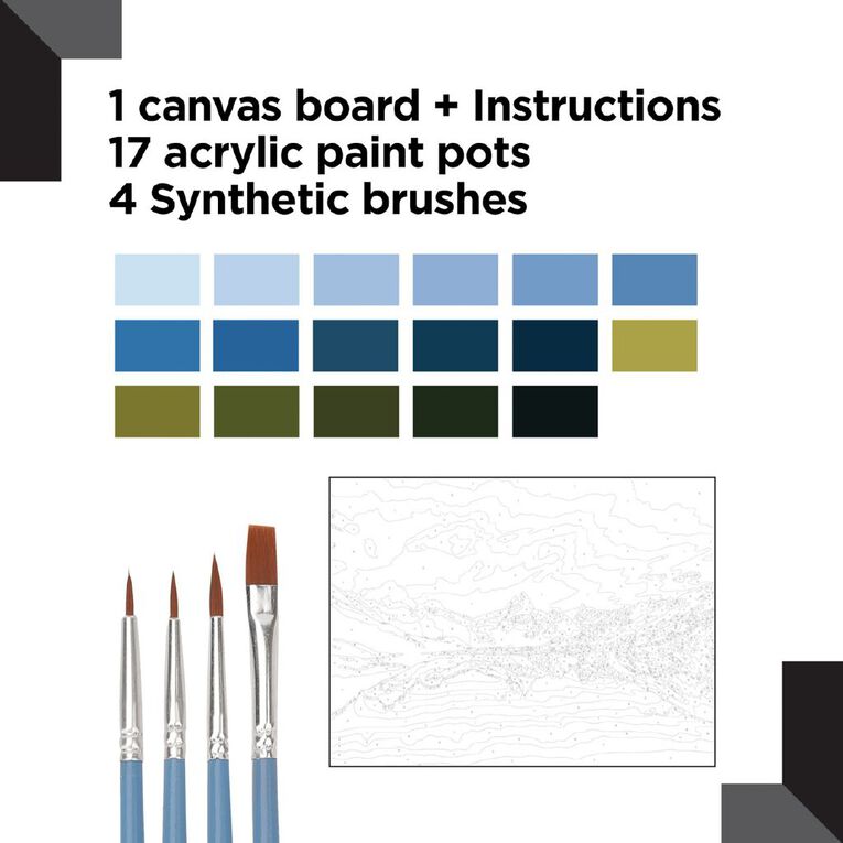 Reeves Paint By Numbers Mountain Scape 12 x 16 inch, , hi-res