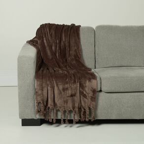 Living & Co Throw Plush Brown 127cm x 152cm