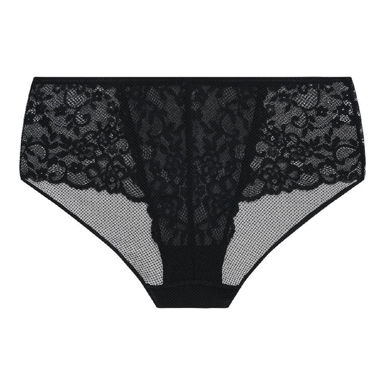 H&H Women's Molly Midi Lace Briefs, Black, hi-res