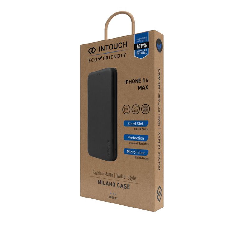 INTOUCH iPhone 14+/15+ Milano Wallet Case - Black Black, , hi-res