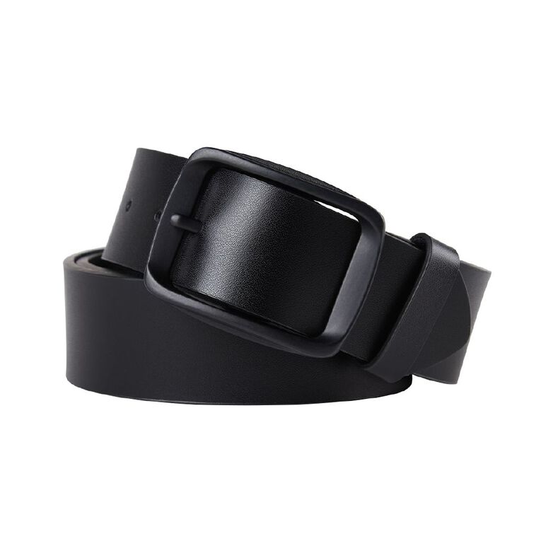 H&H Men's Coated Leather Belt, Black, hi-res