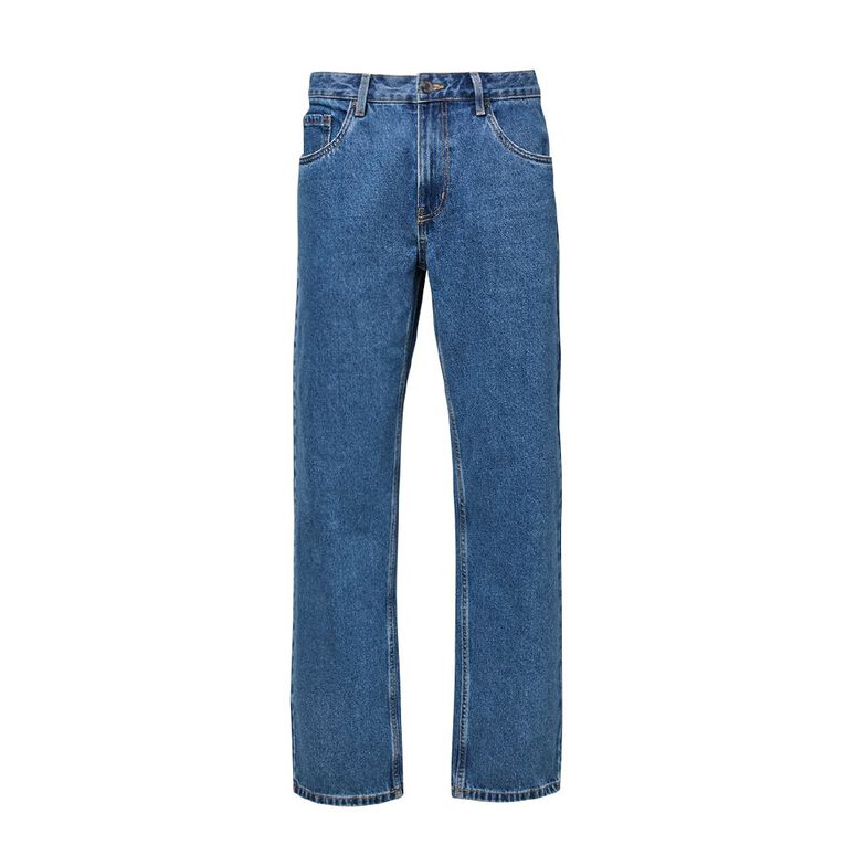 H&H Men's Relaxed Fit Jeans, Denim Mid, hi-res