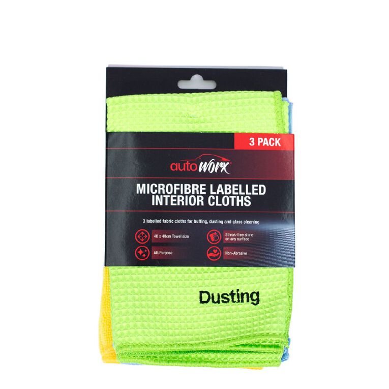 Autoworx Microfibre Labelled Interior Cloths, , hi-res