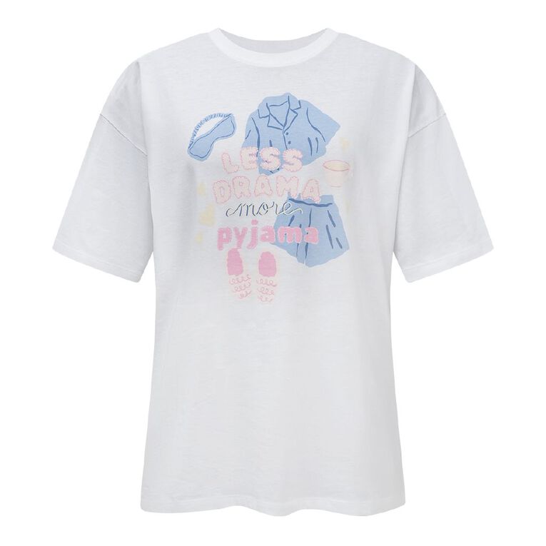 H&H Women's Lounge Boyfriend T-Shirt, White, hi-res