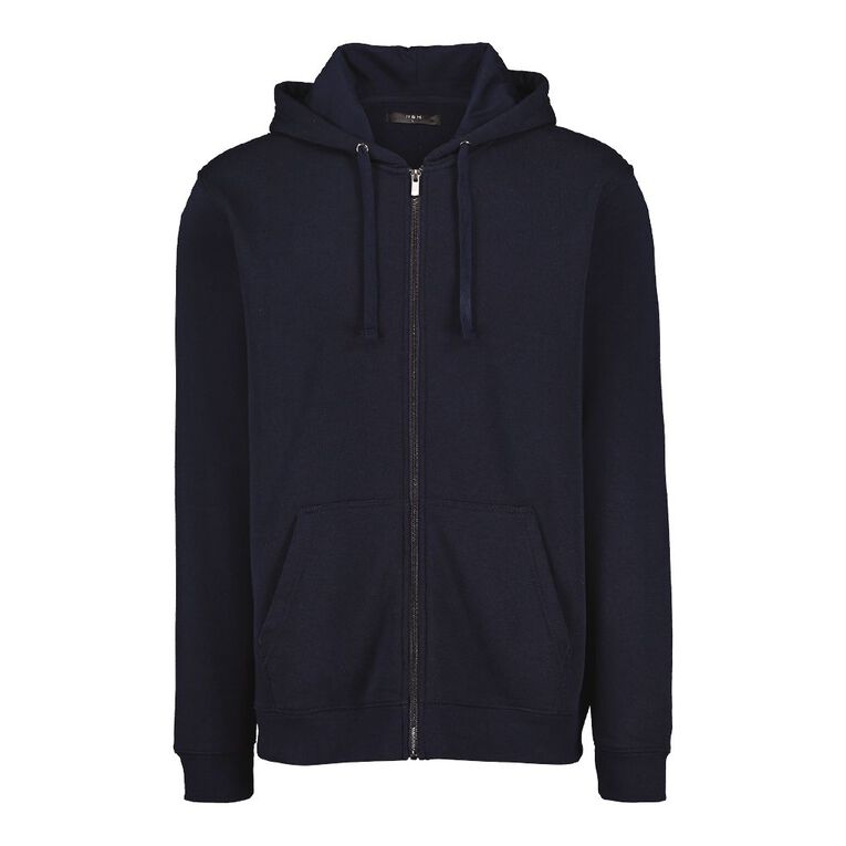 H&H Men's Zip-Thru Hooded Sweatshirt, Blue Dark, hi-res