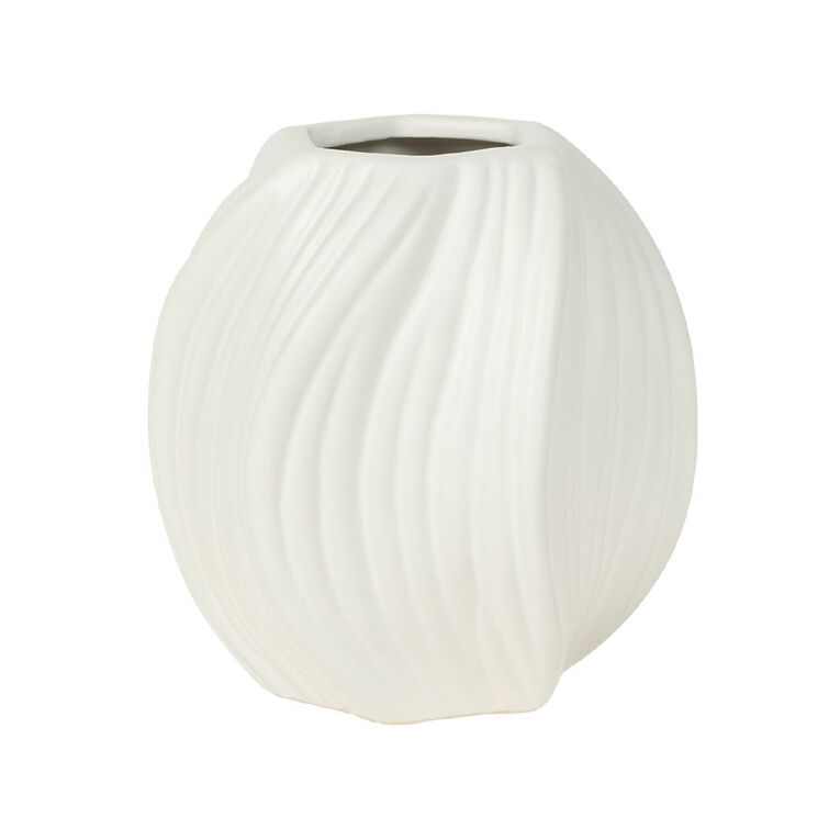 Living & Co Swirl Ceramic Round Vase 12cm, , hi-res