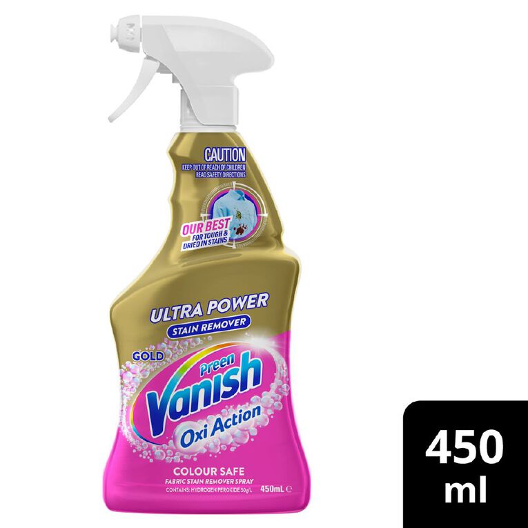 Vanish Preen Oxi Action Gold Stain Remover Ultra Power Spray 450ml, , hi-res