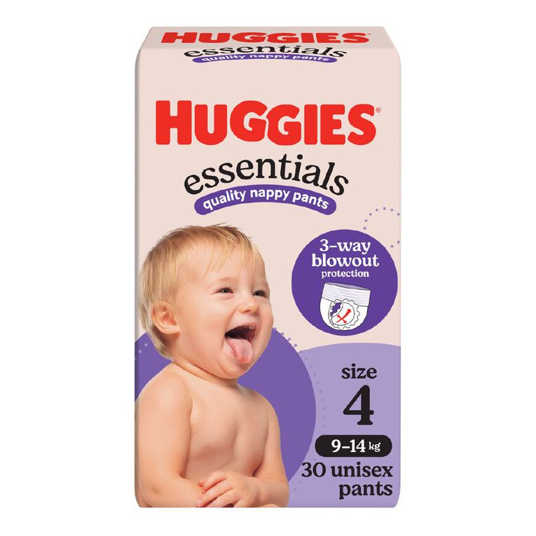 Huggies Nappy Essentials Pants Size 4 30 Pack, , hi-res
