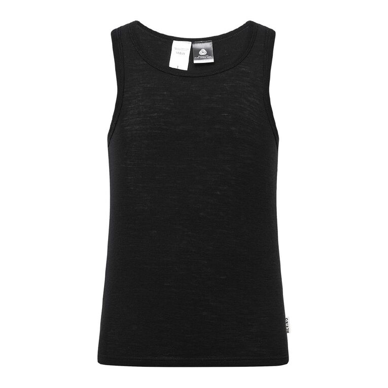 H&H Men's Merino Thermal Singlet, Black, hi-res