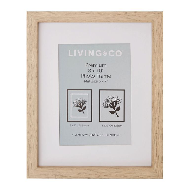 Living & Co Premium Photo Frame Natural 8in x 10in, Natural, hi-res