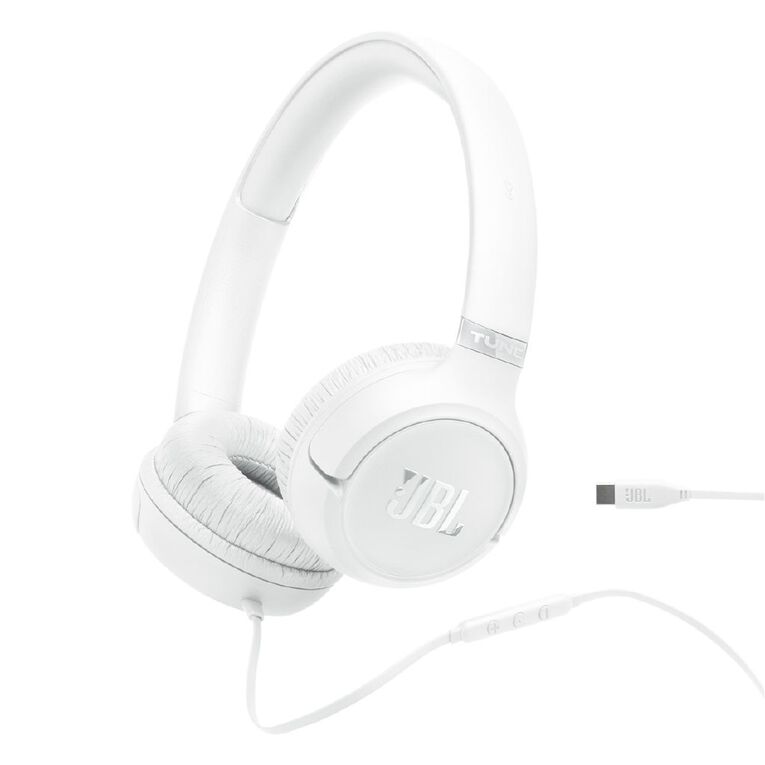 JBL JBL Tune 530 Wired USB-C On-Ear Headphones - White, , hi-res