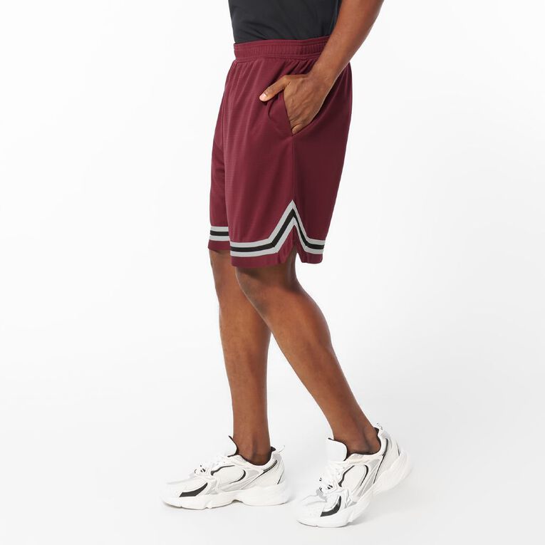 Active Intent Men's Active Basketball Shorts, Red Dark, hi-res
