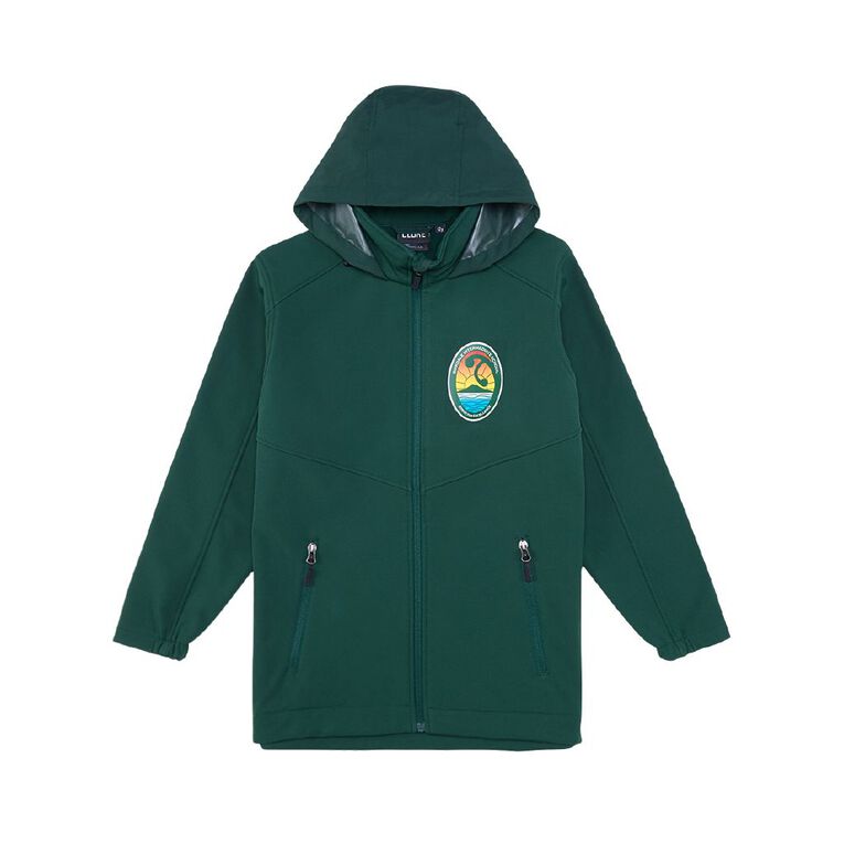 Schooltex Birkdale Intermediate Softshell Jacket with Embroidery, Bottle Green, hi-res