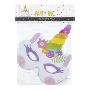 Party Inc Unicorn Paper Mask 6 Pack