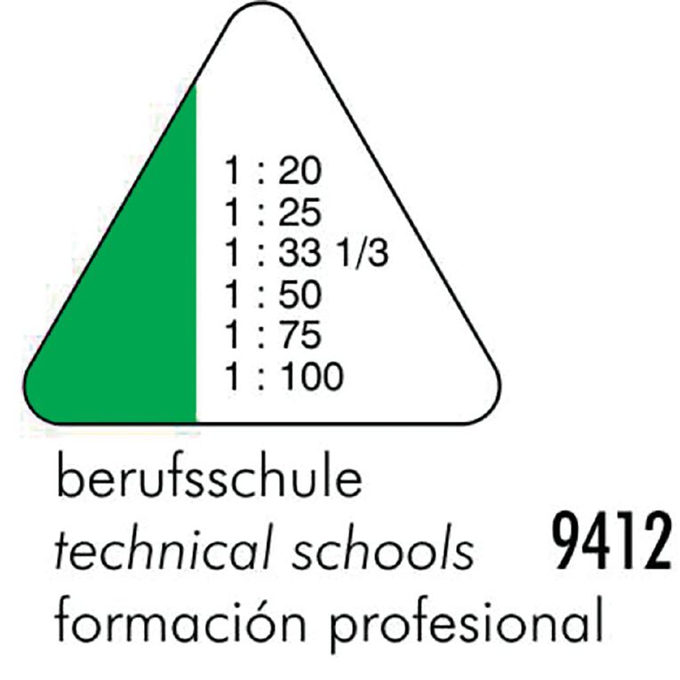 Standardgraph 9412 Tri Scale Ruler Tech School Clear, , hi-res