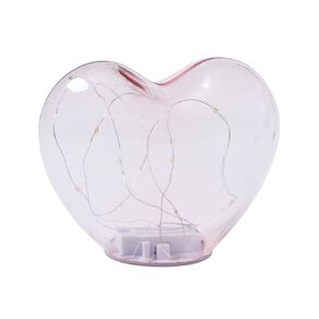 Living & Co LED Glass Decor Heart Pink
