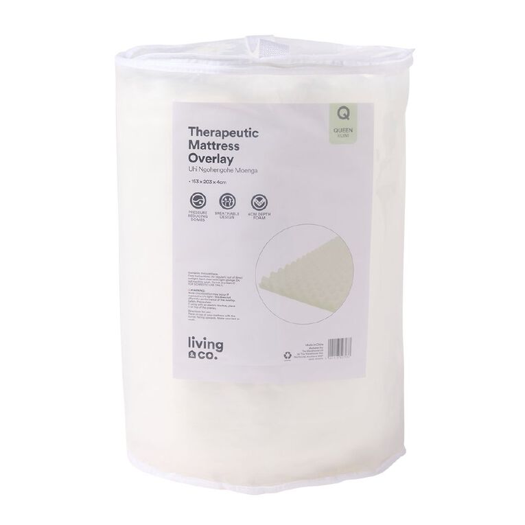 Living & Co Therapeutic Mattress Overlay White Queen, , hi-res