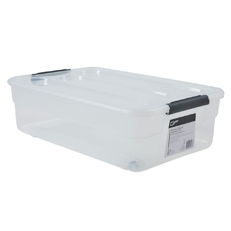 Sort It Modular Storage Organiser 30L Clear, , hi-res