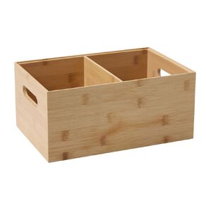 Living & Co Stackable Bamboo 2 Section Storage Box