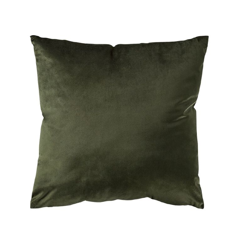 Living & Co Cushion Velvet Green Dark 50cm x 50cm, , hi-res