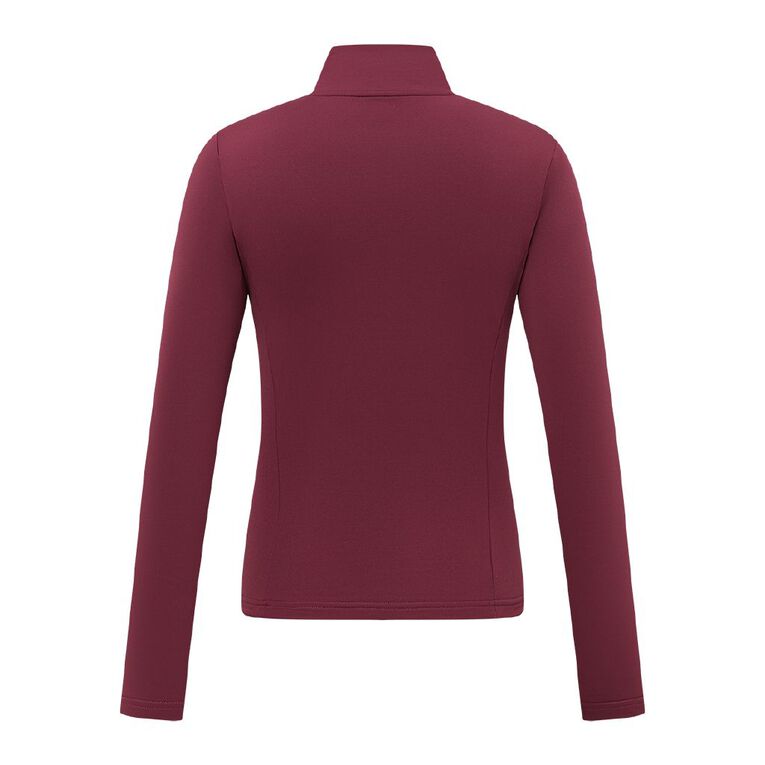 Active Intent Women's Thermal Zip Sweat, Red Dark, hi-res